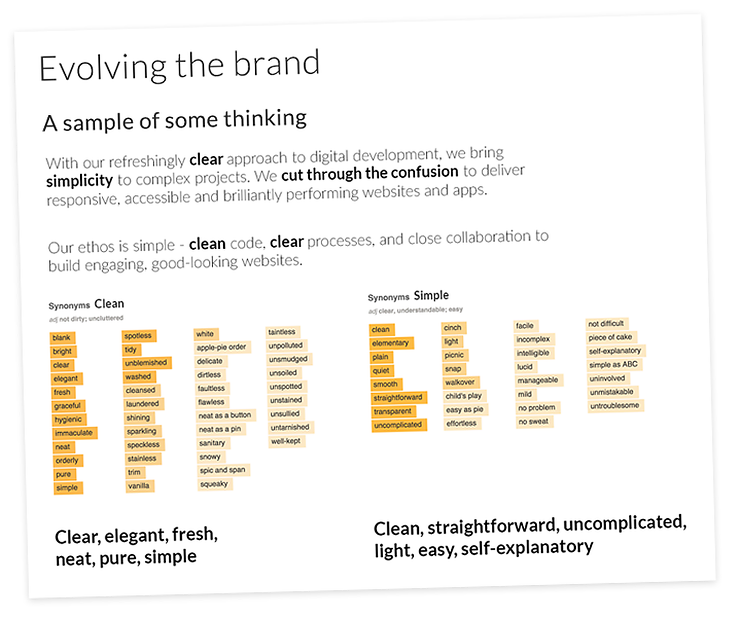Digital Detox - a sample of the brand thinking