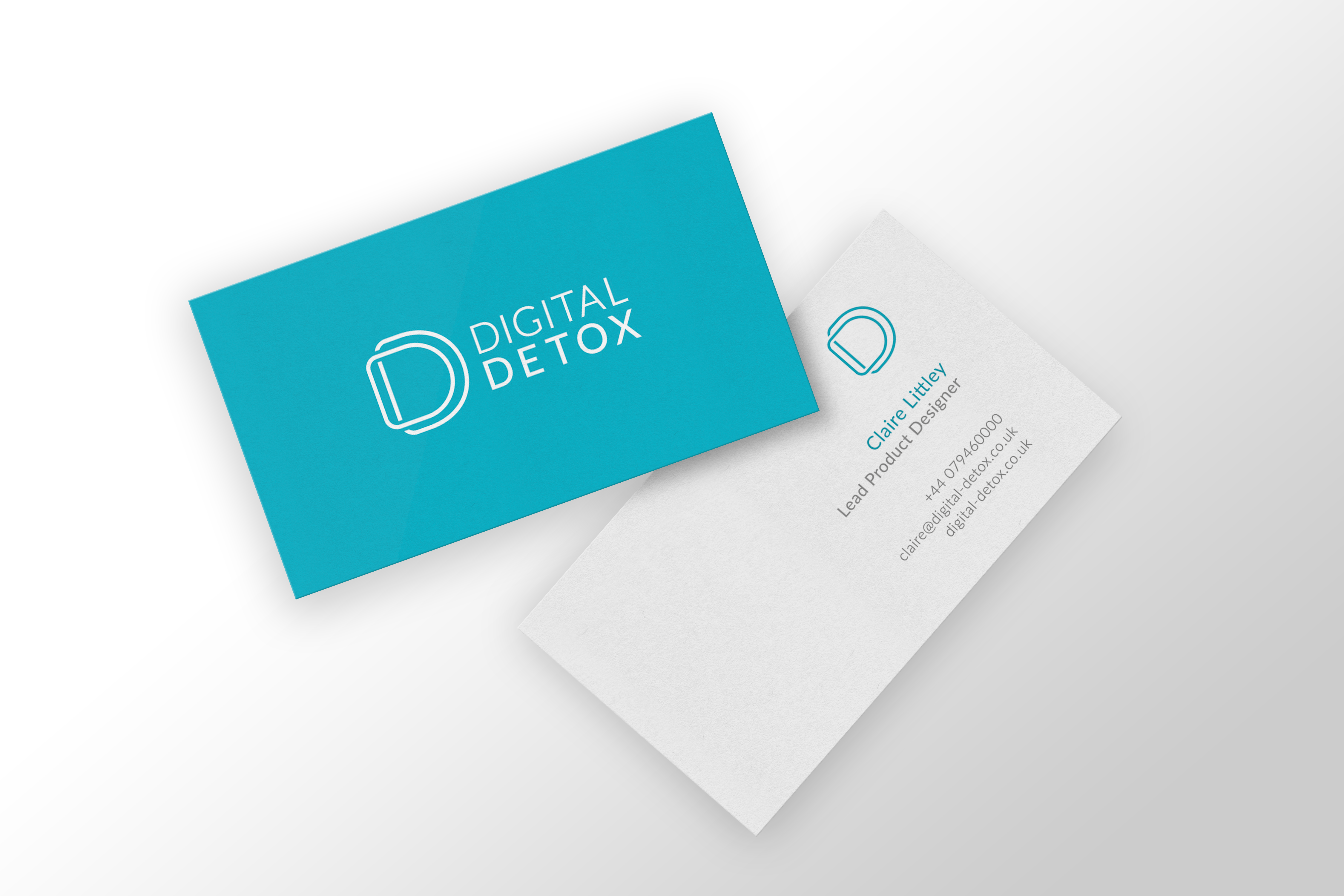 Digital Detox - business cards, mark applied to stationery