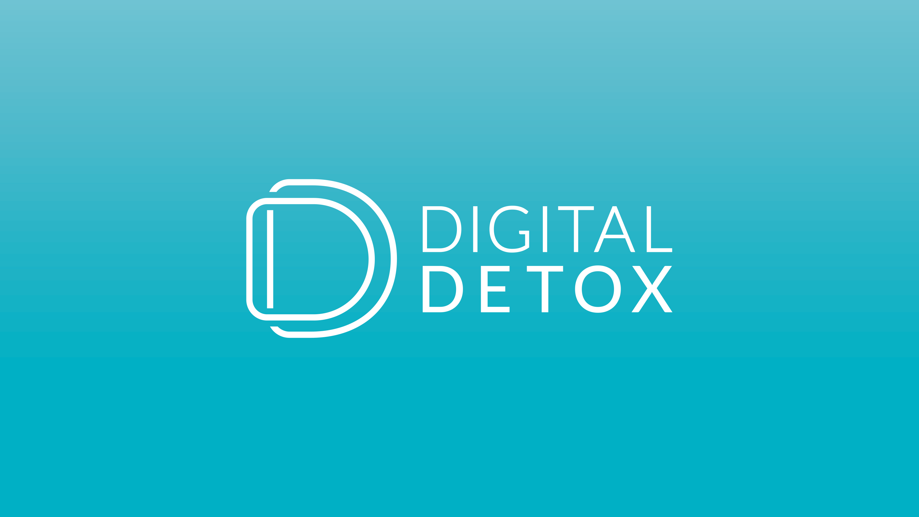 Digital Detox - landscape lockup, white on teal