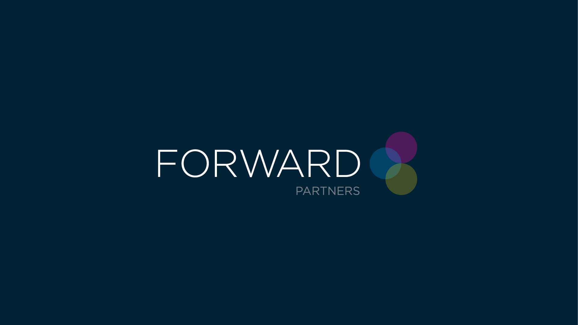 Forward Partners landscape lockup - mark beside wordmark on dark navy
