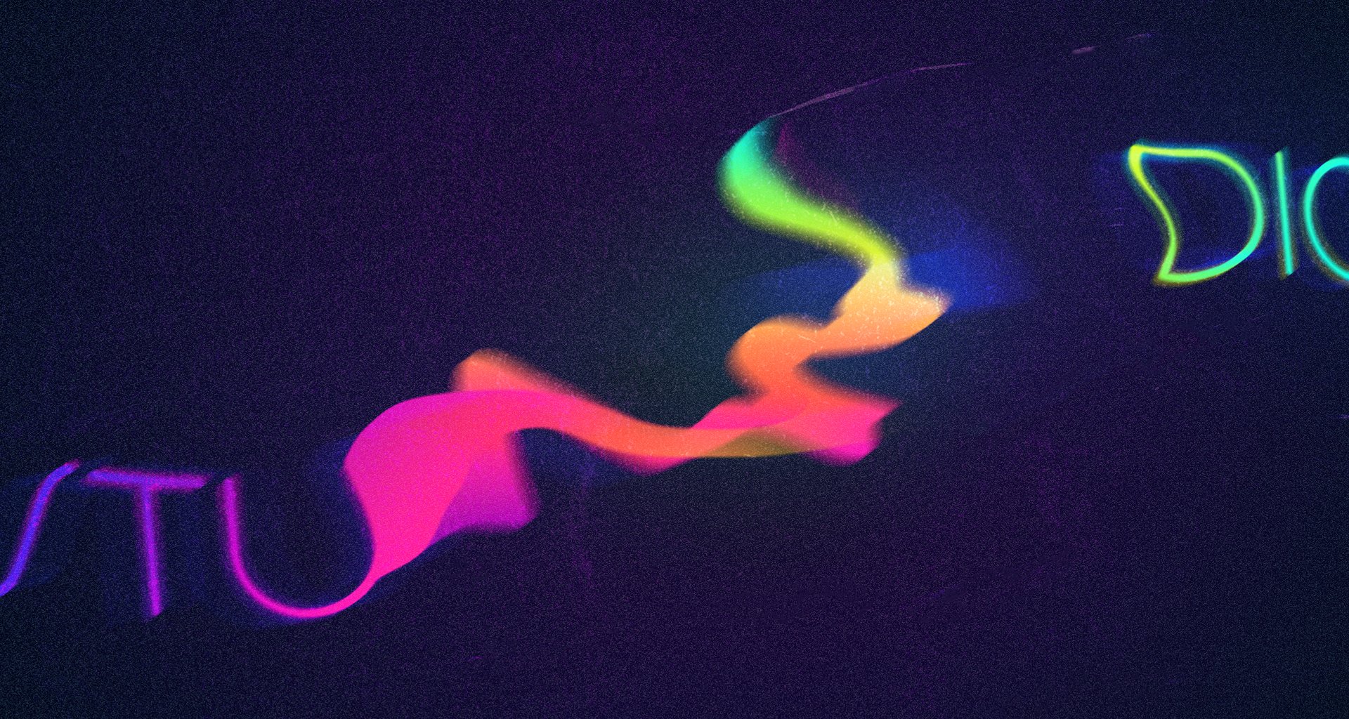 Early Photoshop study - the Studio Six wordmark light-painted in neon against black