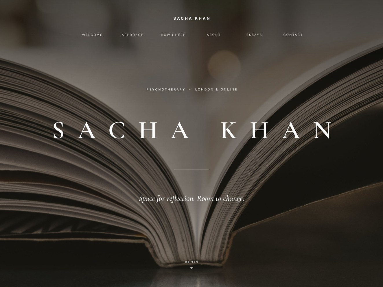 Sacha Khan - psychotherapist website